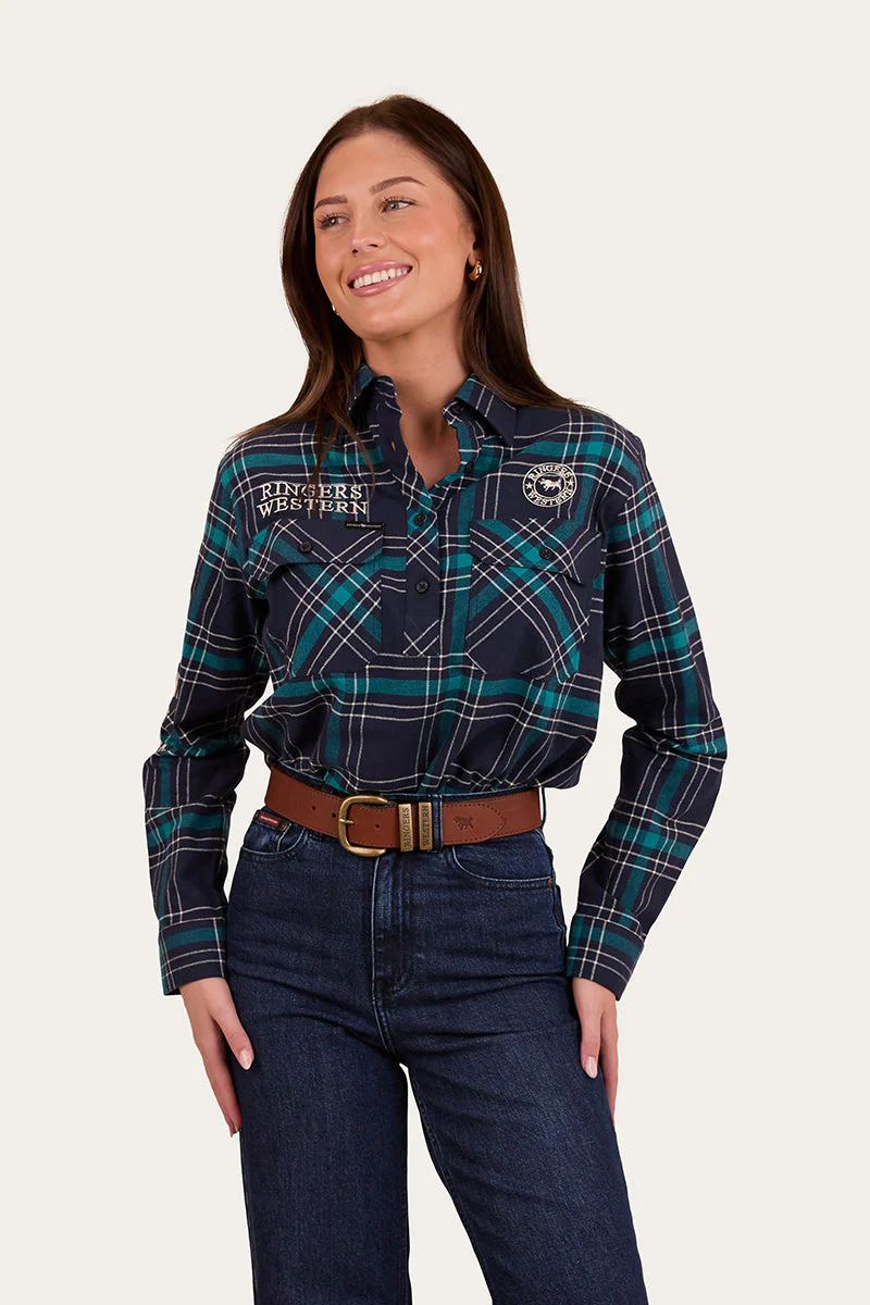 Fingal Womens Half Button Flannel - Image 11