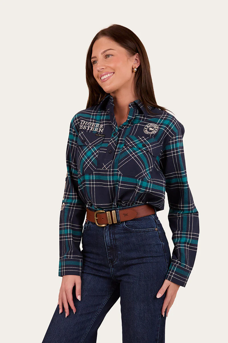 Fingal Womens Half Button Flannel - Image 12