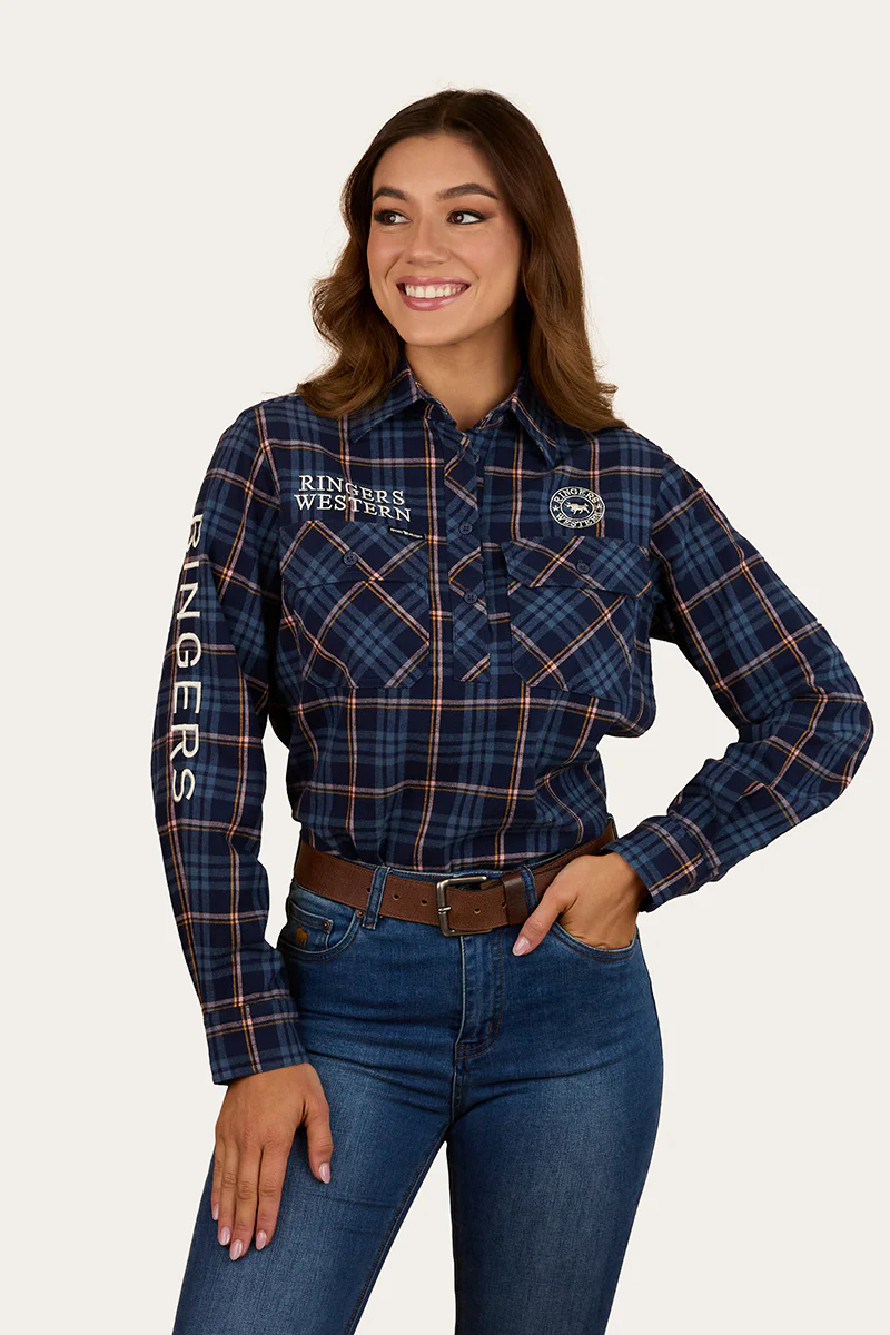 Fingal Womens Half Button Flannel - Image 4