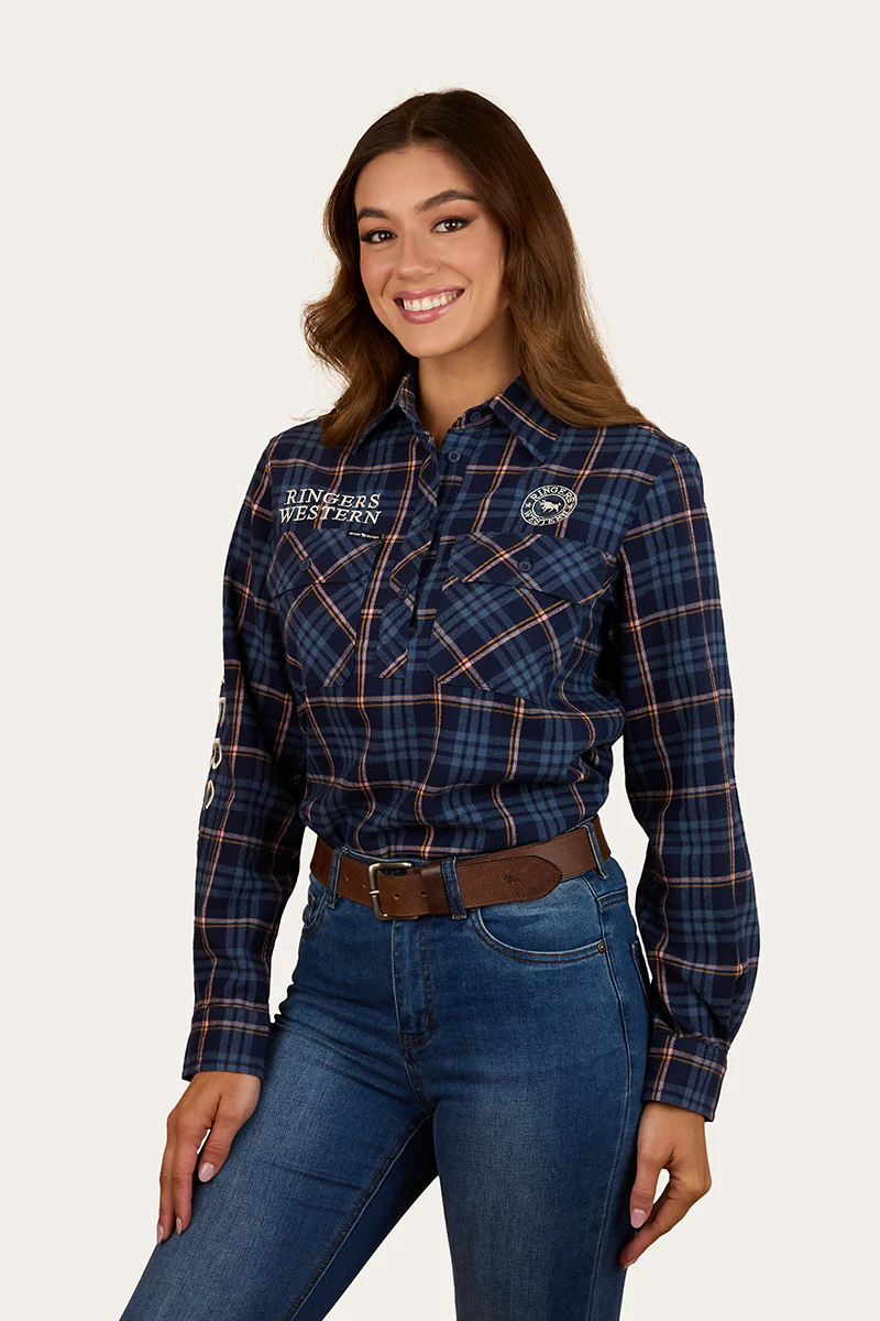 Fingal Womens Half Button Flannel - Image 5