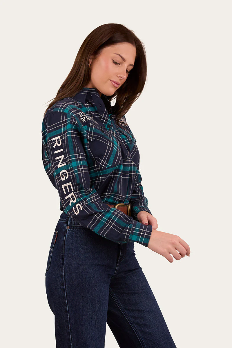 Fingal Womens Half Button Flannel - Image 9